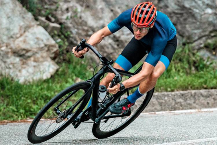 Man riding in a bicycle race