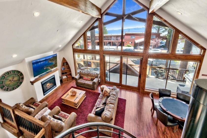 interior of cabin rental in lake tahoe