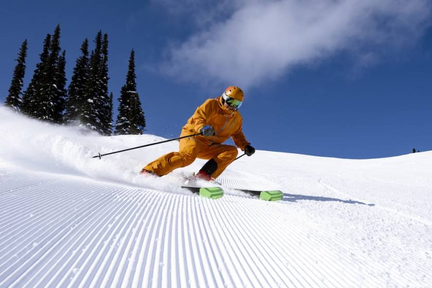 person skiing in Tahoe